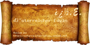 Österreicher Edvin névjegykártya